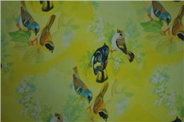 花鸟图案系列数码印花布
